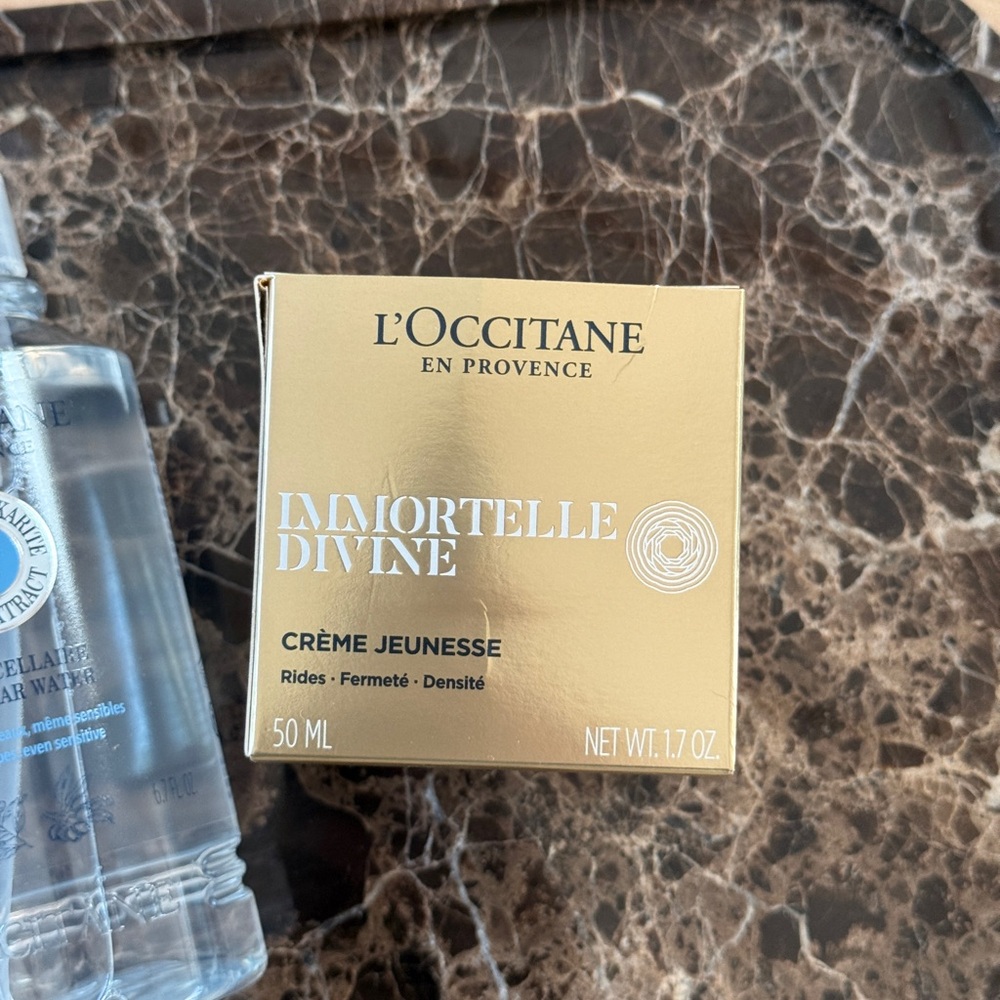 L'OCCITANE Immortelle Divine Cream and Micellar Water Set - Gold and Clear - Picture 3 of 8